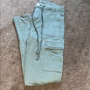 Hi rise jegging olive green jeans